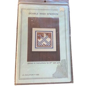 Vtg Double Irish Sparrow 27" Wall Quilt Pattern & Instructions Lil Golston 1985